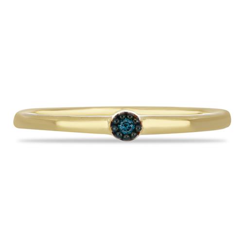 BUY GOLD PLATED REAL BLUE DIAMOND GEMSTONE RING